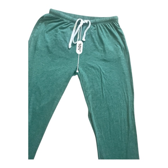 Women L green casual launch pants elastic waist drawstring straight leg - Picture 4 of 12